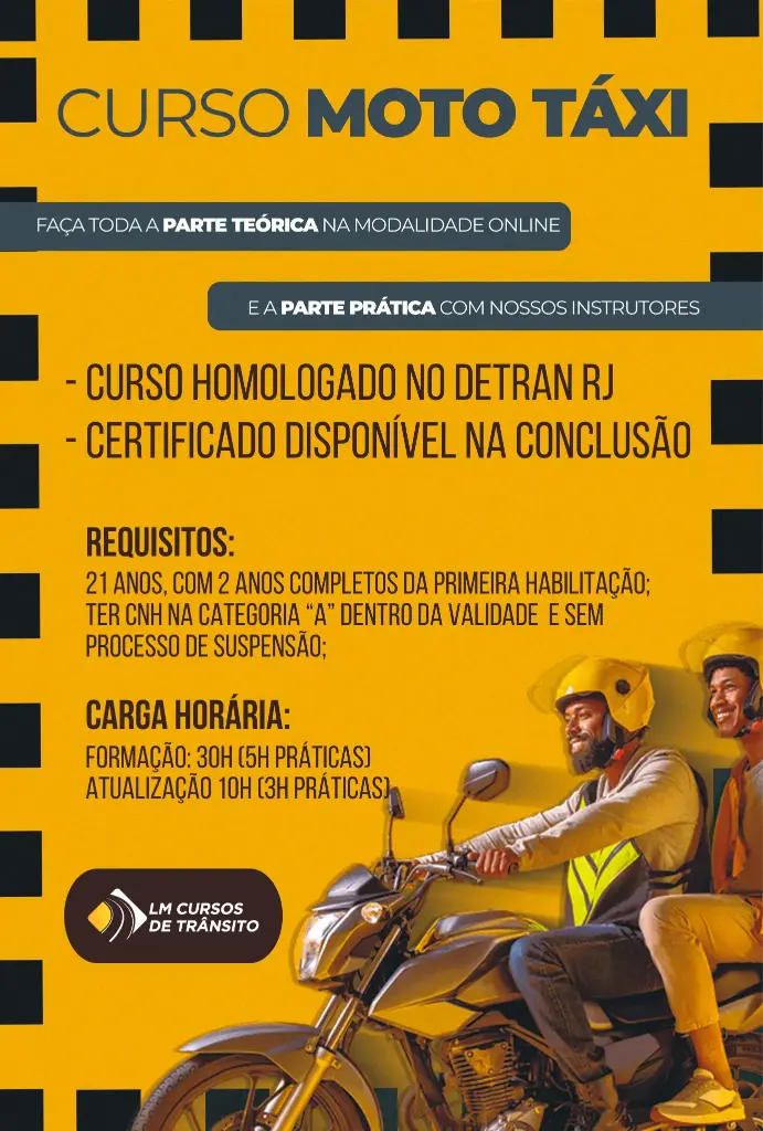 Curso Especializado Obrigatório para Mototaxista (Transporte de Passageiros)