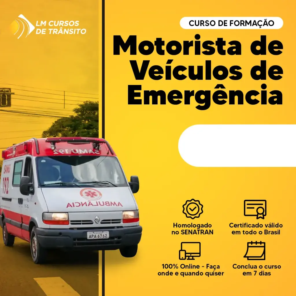 Curso Especializado para Motoristas de Ambulância e Veículos de Emergência (CVE)